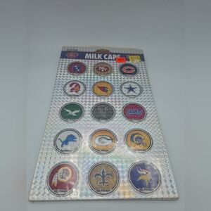 NFL Team Milk Caps Sheet - Assorted Team Logos